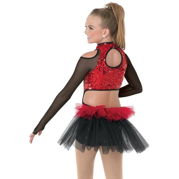 Dance Costume Medium Child Blue Weissman 8790 Jazz Sequin Acro Baton - Picture 2 of 2
